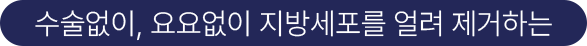 수술없이, 요요없이 지방세포를 얼려 제거하는